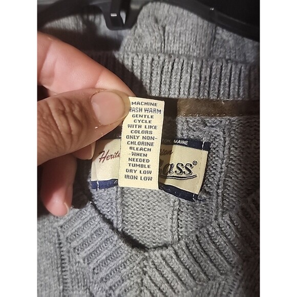G.H. Bass Heritage Collection Women’s Large Gray Cable Knit Cotton Sweater - Picture 6 of 7